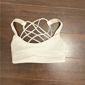 Lululemon Athletica Cream Strappy Sports Bra